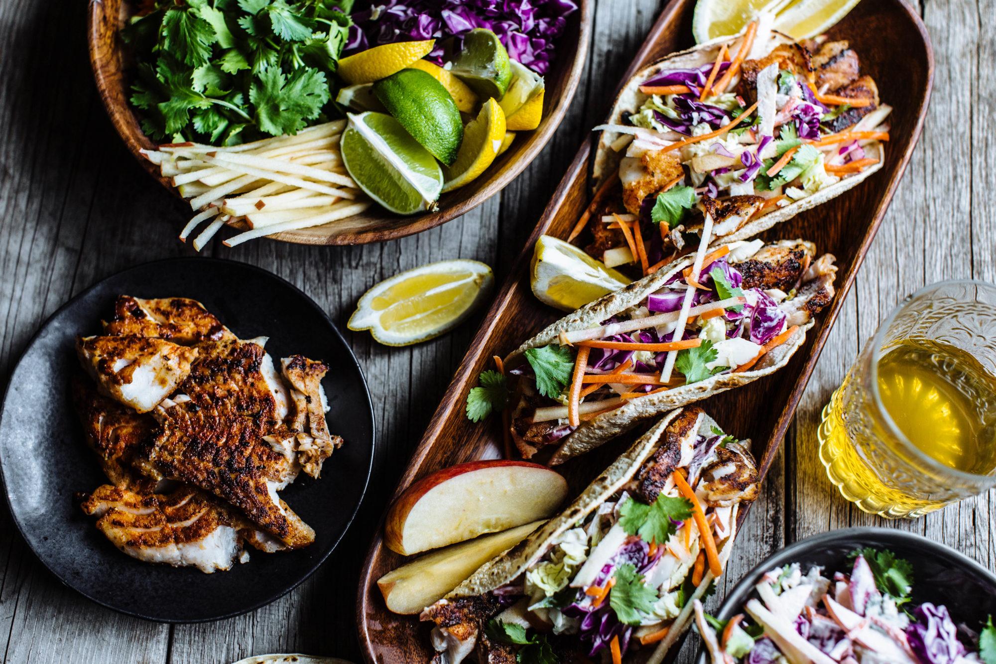 Blackened Fish Tacos w/ JAZZ Apple Cabbage Slaw - Jazz Apple Recipes